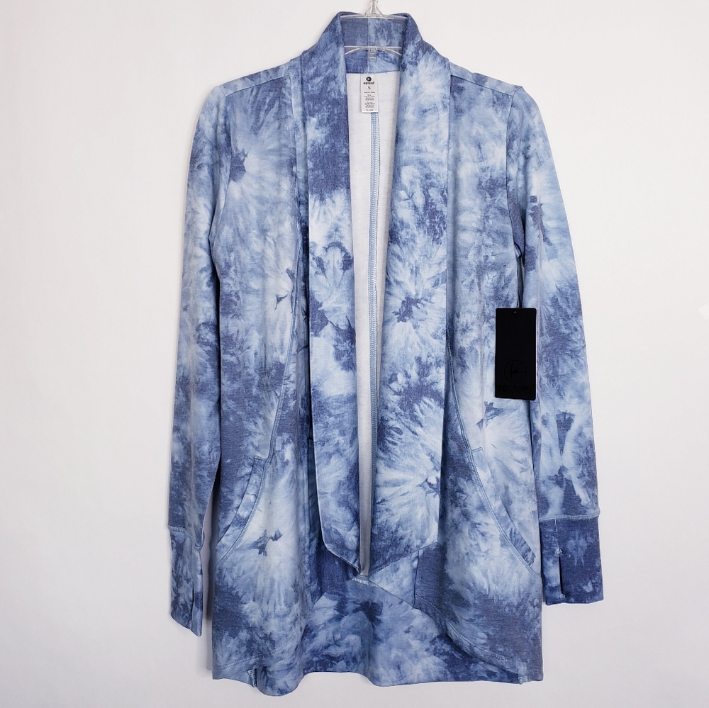 90 Degree By Reflex Shawl Collar Open Front Cardigan
